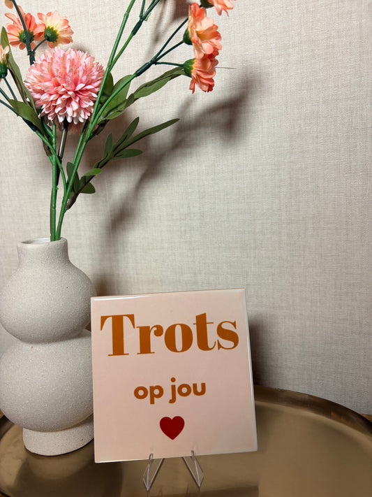 Tegeltje 'trots op jou'