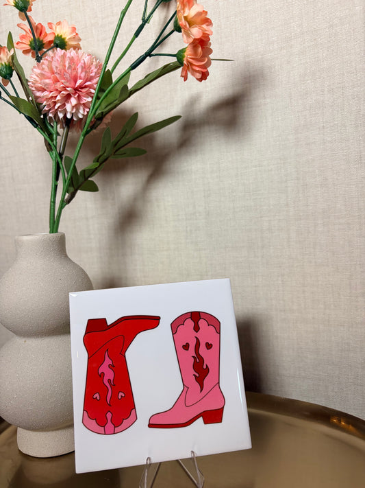 Tegeltje “cowboy boots''