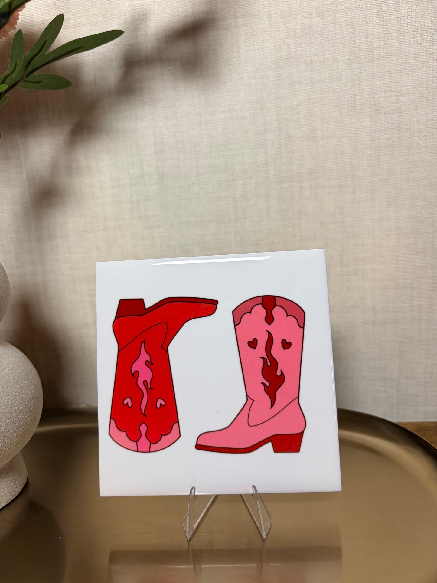 Tegeltje “cowboy boots''