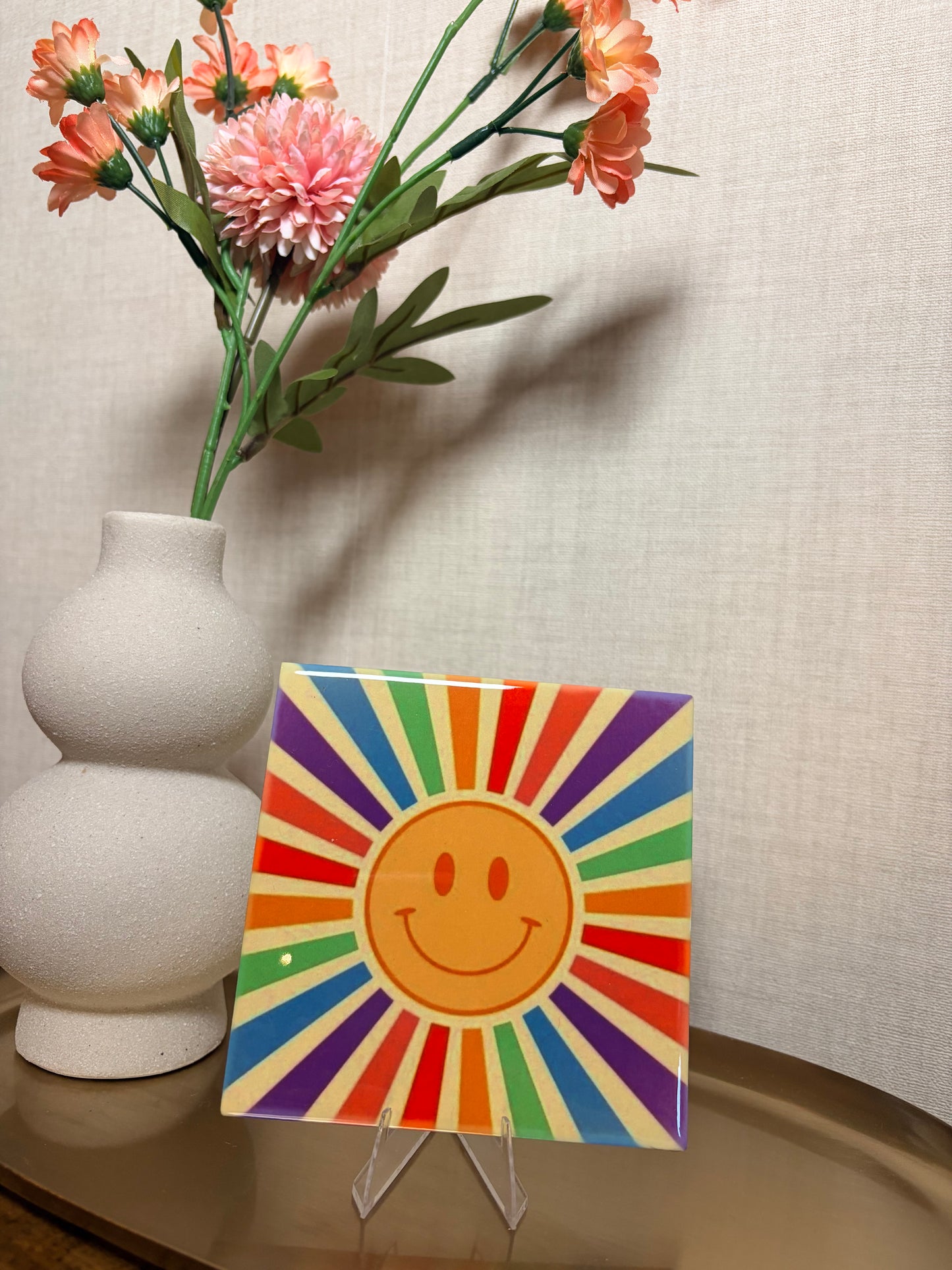 Tegeltje “retro sun''