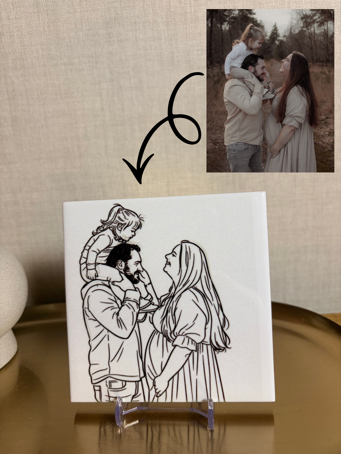 Gepersonaliseerde tegel met foto